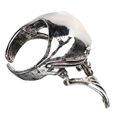RVHAOODI Männliche Öffnung Frosch modische Herrenfinger kleines Metall Silber von RVHAOODI
