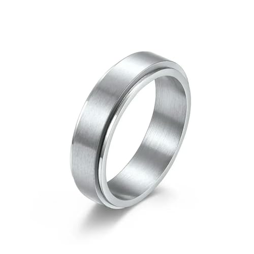 RVHAOODI Matte rotierende Edelstahlring für Paare, um eine Ehe vorzuschlagen; Titan -Stahlring für Regenbogenfarbenringfinger von RVHAOODI