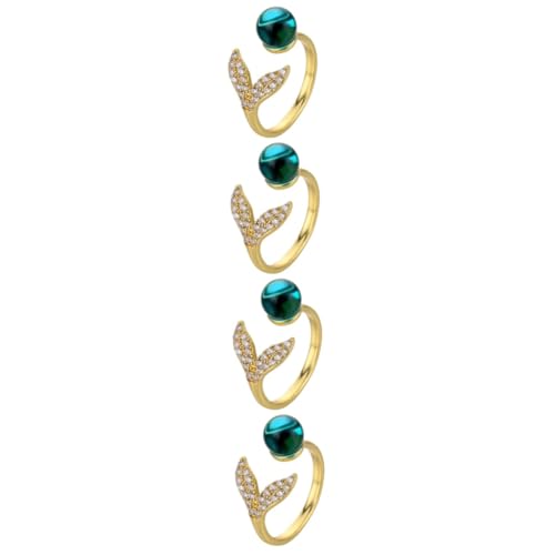 RVHAOODI Meerjungfrau Perle Ringe Teen Dekoration Hoop Gold Hoops Ohrringe für Frauen kleiner Finger Open Ringlegierung Schmuck von RVHAOODI