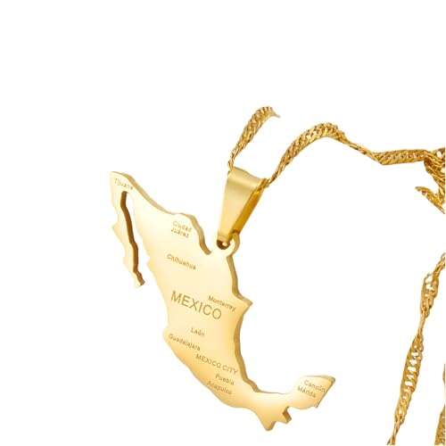 RVHAOODI Mexikanische Halskette für Frauen und Männer, Mexiko -Karte mit Stadtanhänger Halskette Mexiko Flagge Halskette ländliche Halskette, Mexiko Halskette, mexikanische Halskette für Frauen RVHAOODI Mexikanische Halskette für Frauen und Männer, Mexiko -Karte mit Stadtanhänger Halskette Mexiko Flagge Halskette ländliche Halskette, Mexiko Halskette, mexikanische Halskette für Frauen von RVHAOODI