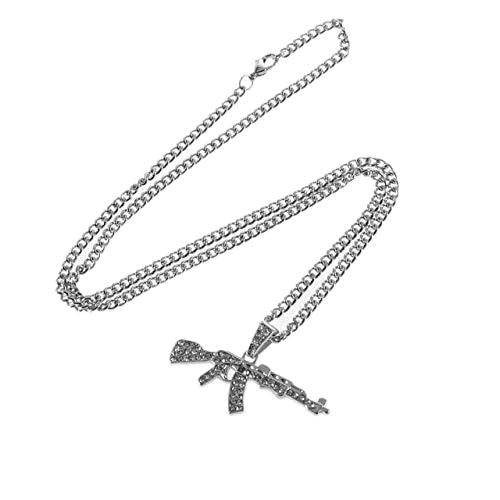 RVHAOODI Modeanhänger Halskette für Männer Frauen kreative pistalförmige Kristallkette Trendy Punkschmuck Geschenke 1 RVHAOODI Modeanhänger Halskette für Männer Frauen kreative pistalförmige Kristallkette Trendy Punkschmuck Geschenke 1 von RVHAOODI