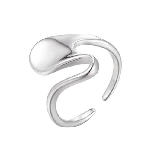 RVHAOODI NEU RETRO All-Match Open Cross Smiley Ring Ins Mode Persönlichkeit unregelmäßiger U-förmiger einfacher Ring Des von RVHAOODI