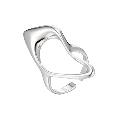RVHAOODI NEU RETRO All-Match Open Cross Smiley Ring Ins Mode Persönlichkeit unregelmäßiger U-förmiger einfacher Ring Des von RVHAOODI