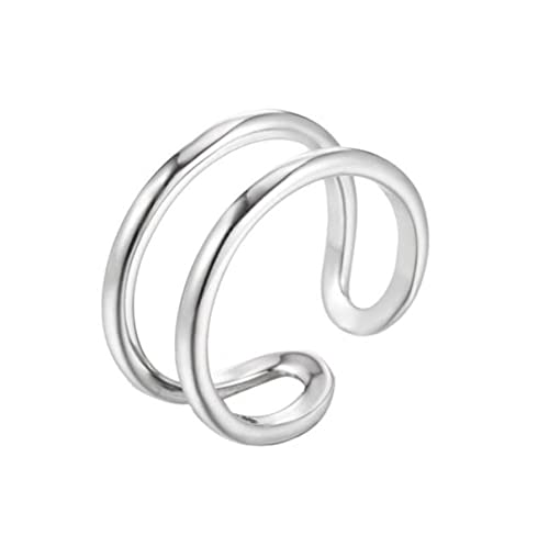 RVHAOODI NEU RETRO All-Match Open Cross Smiley Ring Ins Mode Persönlichkeit unregelmäßiger U-förmiger einfacher Ring Des von RVHAOODI