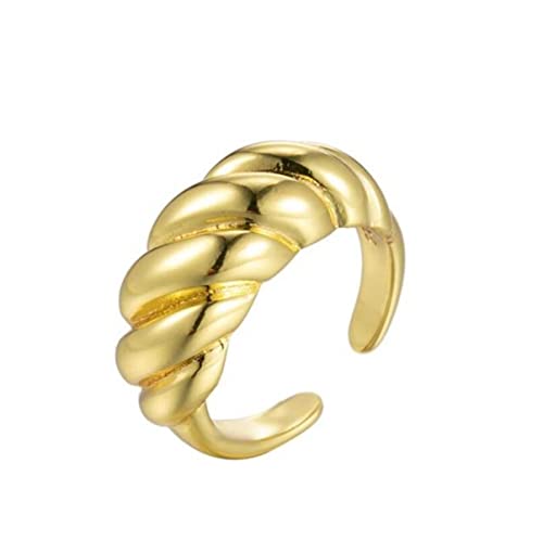 RVHAOODI NEU WILD TOWGLING RING INS RETRO Einfache Spirale weibliche Nischentemperament Mode offener Ring Schmuck Weihnachtsfreund Geschenk Geschenk von RVHAOODI