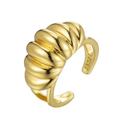 RVHAOODI NEU WILD TOWGLING RING INS RETRO Einfache Spirale weibliche Nischentemperament Mode offener Ring Schmuck Weihnachtsfreund Geschenk Geschenk von RVHAOODI