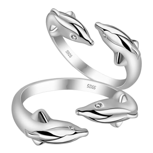 RVHAOODI Netter Delphin -Ring -Mode -Schmuck für Frauen Multiozision Offener Ring feine Details von RVHAOODI