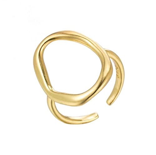 RVHAOODI Neue geometrische einfache runde Ring weibliche Persönlichkeit Leichte Luxus Öffnung Verstellbarer Frühlingsring Valentinstag Girlfri von RVHAOODI