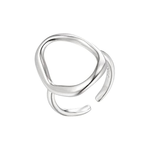 RVHAOODI Neue geometrische einfache runde Ring weibliche Persönlichkeit Leichte Luxus Öffnung Verstellbarer Frühlingsring Valentinstag Girlfri von RVHAOODI