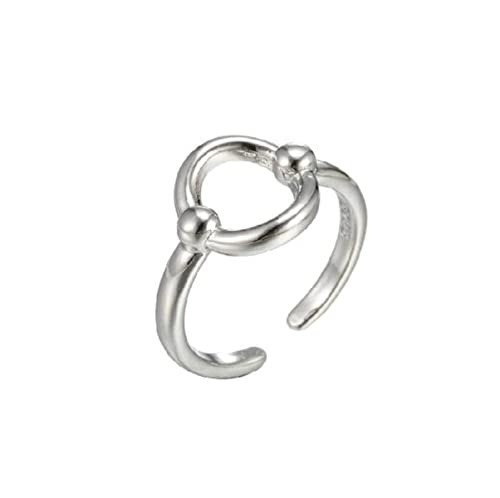 RVHAOODI Neue geometrische einfache runde Ring weibliche Persönlichkeit Leichte Luxus Öffnung Verstellbarer Frühlingsring Valentinstag Girlfri von RVHAOODI