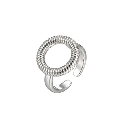 RVHAOODI Neue geometrische einfache runde Ring weibliche Persönlichkeit Leichte Luxus Öffnung Verstellbarer Frühlingsring Valentinstag Girlfri von RVHAOODI