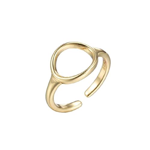 RVHAOODI Neue geometrische einfache runde Ring weibliche Persönlichkeit Leichte Luxus Öffnung Verstellbarer Frühlingsring Valentinstag Girlfri von RVHAOODI