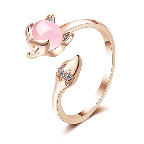 RVHAOODI Offener Ring weibliche koreanische Version Frisch eingelegtes Zirkonfuchs Ringtemperament RVHAOODI Offener Ring weibliche koreanische Version Frisch eingelegtes Zirkonfuchs Ringtemperament von RVHAOODI
