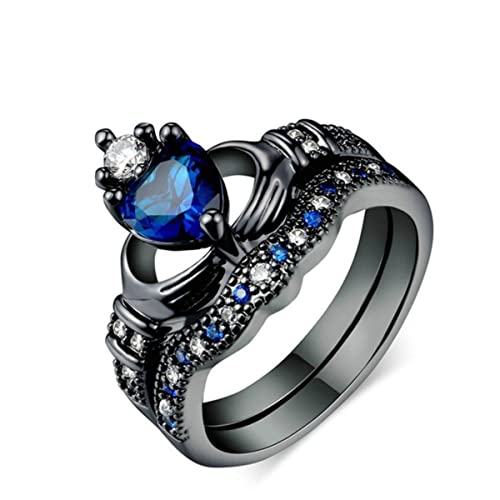 RVHAOODI Paarringe Männer Edelstahl keltischer Drachenring Schwarz Zirkon Frauen Ehering -Ringe Set Valentinstag Schmuck von RVHAOODI
