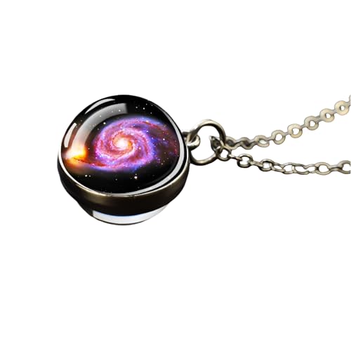 RVHAOODI Planet Halskette für Frauen und Männer, Solarsystem Halskette Universum Raummondonne Erde Planet Halsketten Zweiseitige Glaskugel Halskette, Galaxienanhänger mit Kette RVHAOODI Planet Halskette für Frauen und Männer, Solarsystem Halskette Universum Raummondonne Erde Planet Halsketten Zweiseitige Glaskugel Halskette, Galaxienanhänger mit Kette von RVHAOODI