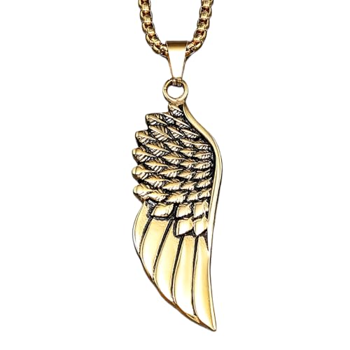 RVHAOODI Punk HipHop Engel Flügel Halskette für Frauen Männer, plattierte Flügel Halsketten - keltische nordische Engelsflügel Halskette, Engel Halsketten für Männer Geburtstag Valentinstag S von RVHAOODI