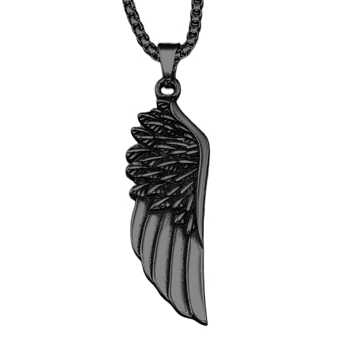 RVHAOODI Punk HipHop Engel Flügel Halskette für Frauen Männer, plattierte Flügel Halsketten - keltische nordische Engelsflügel Halskette, Engel Halsketten für Männer Geburtstag Valentinstag S von RVHAOODI