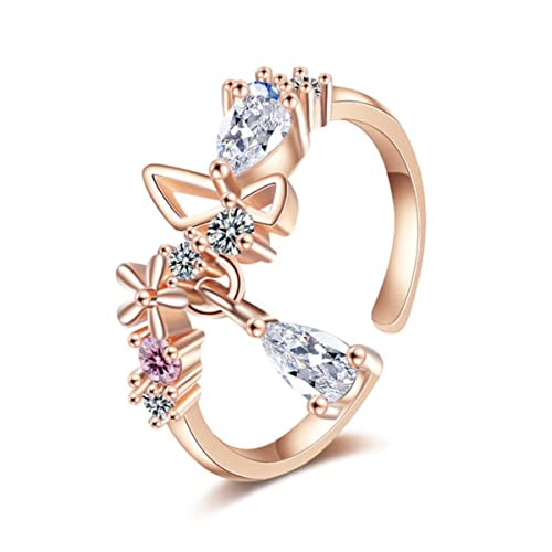 RVHAOODI Ring weibliche koreanische Version von kleinem frischem und hübschen süßen Bowknot -eingelegten Zirkon einfache Öffnung RVHAOODI Ring weibliche koreanische Version von kleinem frischem und hübschen süßen Bowknot -eingelegten Zirkon einfache Öffnung von RVHAOODI