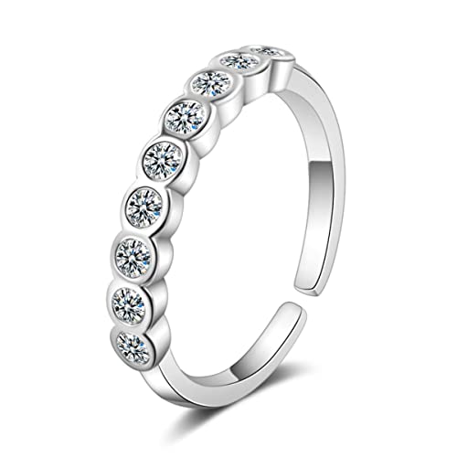 RVHAOODI Ring weiblicher japanischer und koreanischer Stil Modelle Single Row Diamond Ring Temperament Persönlichkeit kleiner Diamant Open Index von RVHAOODI