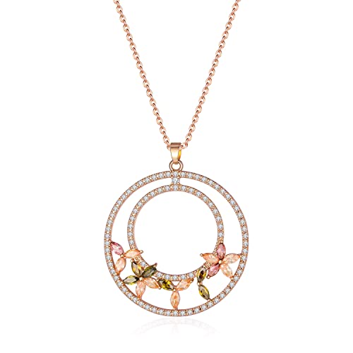 RVHAOODI Runde enträtselte Kristall Feine Kette Halskette Frauen Mode exquisit und elegant RVHAOODI Runde enträtselte Kristall Feine Kette Halskette Frauen Mode exquisit und elegant von RVHAOODI