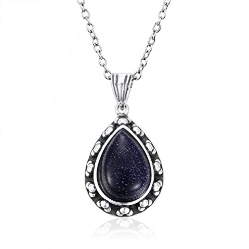 RVHAOODI S Silber Anhänger Halskette Große Birnenform 10x14 Natural Mondstein Halskette Verlobungsfeier Schmuck Schmuck von RVHAOODI