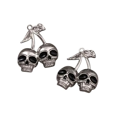 RVHAOODI Schmuck Unisex Stainles Stell 5pcs Skelett Kirsche Emaille Charms Halloween Anhänger für die Herstellung von DIY -Erkenntnis von RVHAOODI