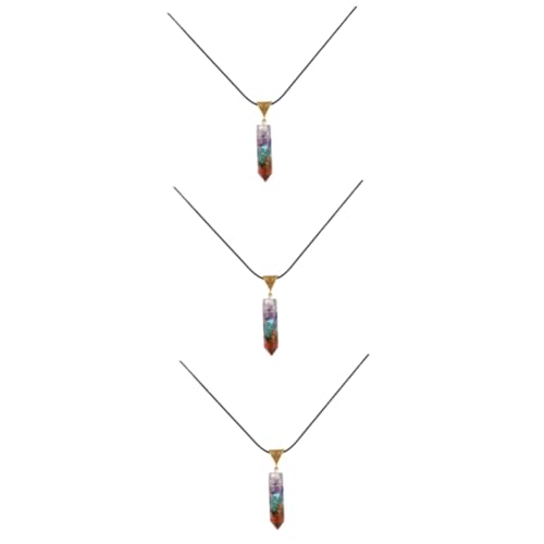 RVHAOODI Schmuck farbenfrohe Rauhstein -Chakra Anhänger Choker Halsketten für Frauen Meditation Edelstein Halskette Lederkabel Schmuck Schmuck von RVHAOODI