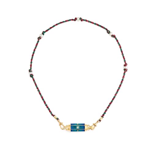 RVHAOODI Schöne geflochtene Seilkette mit lebendigem Regenbogenanhänger für Modeliebhaber von RVHAOODI