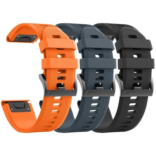RVHAOODI Set von 3 Fenix 5/Fenix 6/Fenix 7 22 mm Silikon -Uhr -Armbänder in flexiblen Silikon -kompatibel mit den S62/Fenix 5 Plus -Uhren -Armbändern RVHAOODI Set von 3 Fenix 5/Fenix 6/Fenix 7 22 mm Silikon -Uhr -Armbänder in flexiblen Silikon -kompatibel mit den S62/Fenix 5 Plus -Uhren -Armbändern von RVHAOODI