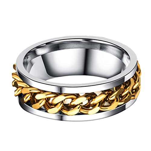 RVHAOODI Stahlkettenkettenkette und Halskette Fingerschmuck schwarz von RVHAOODI