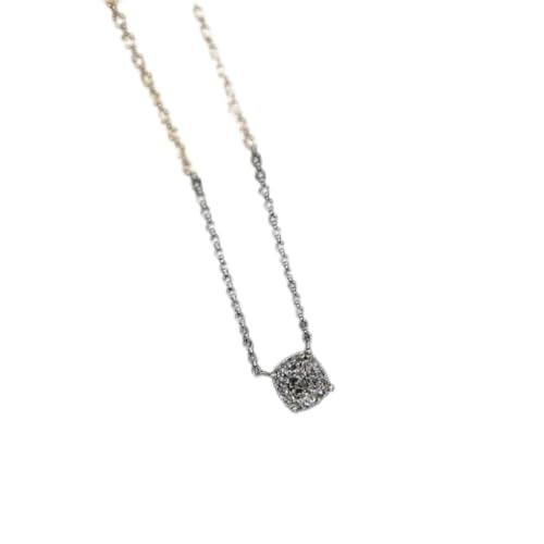 RVHAOODI Sterling 7 * 7 mm Moissanit Edelstein Anhänger Halskette für Frauen Schmuck von RVHAOODI