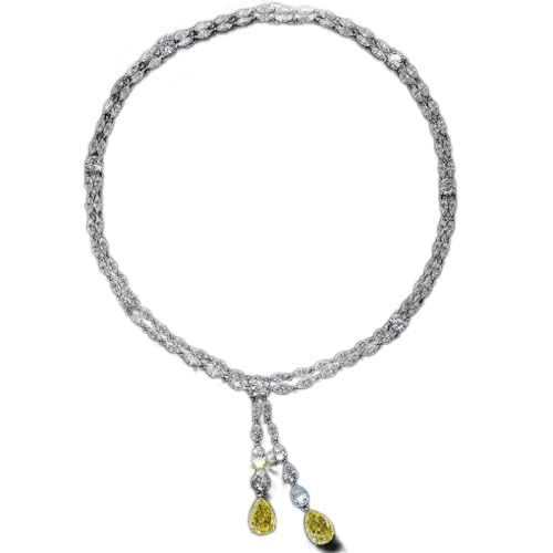 RVHAOODI Sterling 9 * 13 mm Birnengeschnitten Moissanit Edelstein Anhänger Halskette für Frauen Schmuck von RVHAOODI