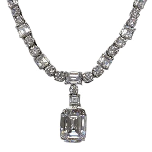 RVHAOODI Sterling Moissanit Edelstein Hochzeit Cocktail Pendent Halskette Schmuck von RVHAOODI