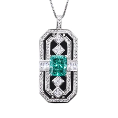 RVHAOODI Sterling Moissanit Emerald Edelstein Anhänger Halskette Schmuck von RVHAOODI