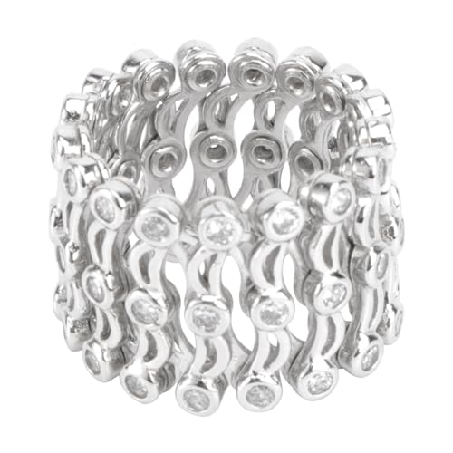 RVHAOODI Tennisfinger dual-purpose-rostfreie Frauen dehnbare Armbänder Sparkle Armband Silber von RVHAOODI