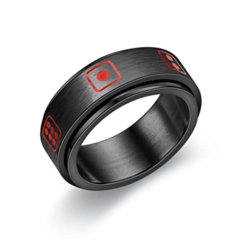 RVHAOODI Titanium Edelstahl Rotatable Ringe Drachen Muster Fischknochen Männer Ringe Frauen Schmuck für Partygeschenk von RVHAOODI