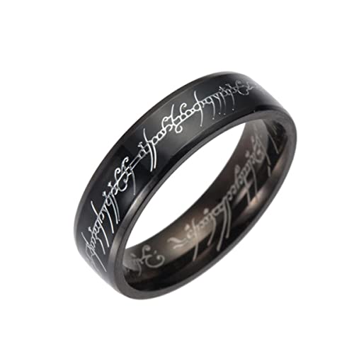 RVHAOODI Titaniumstahl ein Ring des Kraftrings für Männer Frauen Farbe Edelstahl Mode Schmuck Film des Rings von RVHAOODI