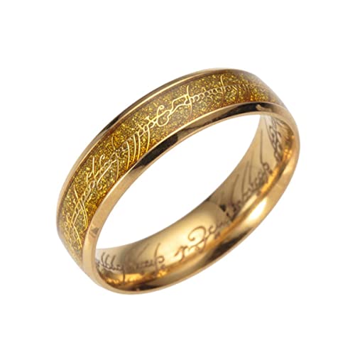 RVHAOODI Titaniumstahl ein Ring des Kraftrings für Männer Frauen Farbe Edelstahl Mode Schmuck Film des Rings von RVHAOODI