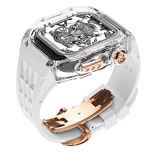 RVHAOODI Transparentes Ersatzkit für Gehäuse, für 8 7 6 5 4 Se 45 mm 44 mm, Silikonuhrgurt, Gummi -Sportarmband von RVHAOODI