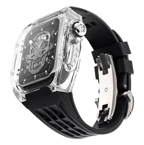 RVHAOODI Ultra 49 mm transparenter Gletscher + Gummi -Uhr -Gurt, für 8 7 6 5 4 Se 45 mm 44 mm 49 mm Modity Kit von RVHAOODI