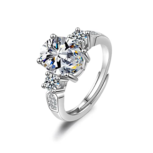 RVHAOODI Verstellbarer Ringinnen weiblicher eiförmig Zirkon Ring Verstellbarer Flash Diamond Ehering von RVHAOODI