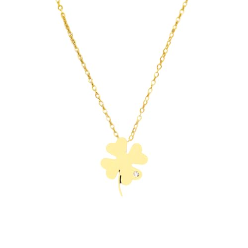 RVHAOODI Vier Blattklee Halskette Langkette für Frauen, kristalliner Klee Anhänger - Bohemian Clover Halskette mit 4 Blättern, Halskette, Geburtstag Lucky Clover Halskette von RVHAOODI
