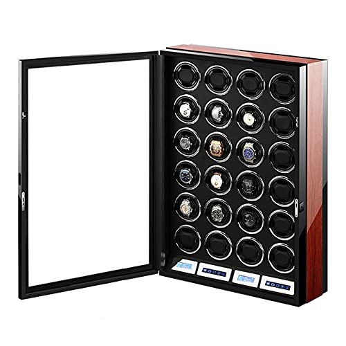 RVHAOODI Watch Winder for 24 Automatic Watches with LCD Touch Screen and Remote Control Piano Finish with High-Gloss Lacquer,Adjustable Watch Pillows,Powered by Quiet Motor (24+0) von RVHAOODI