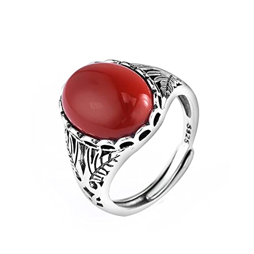 Ringe, Sterling Tree of Life Gravur Retro Distelte Index Finger Ring Oval Rotes Achat einstellbare Ringe Edelstein Energie Charme Hochzeit Schmuck Geschenke für Männer Damen Damen Ringe, Sterling Tree of Life Gravur Retro Distelte Index Finger Ring Oval Rotes Achat einstellbare Ringe Edelstein Energie Charme Hochzeit Schmuck Geschenke für Männer Damen Damen von RVHAOODI