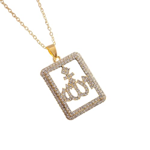 Schmuck Neue 2025 Ankunft Islamische Religion Allah Anhänger muslimische Gläubige Frauen Drop Form Halskette ihre Urlaub exquisite arabische Schmuck Geschenk mit für Sie trendy kreatives Geschenk von RVHAOODI