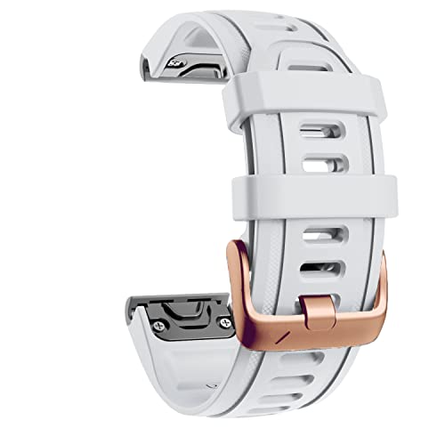 Silicone Rose Gold Buckle Watchband Straps For Garmin Descent Mk2S Fenix 6S 6SPro 5S Plus D2 Delta Smart Watch Band Quick Releas von RVHAOODI
