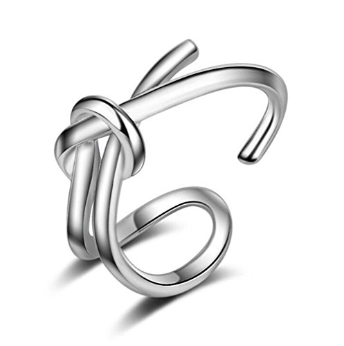 Women Earrings Silver Sterling Pull Personality Cross Knot Wedding/Friendship Rings Tail Ring Can Be Adjusted von RVHAOODI