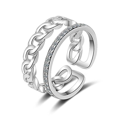 Women Sterling Silver Zirconia Infinity Knot Pull Women Personality Forefinger Modern Jewellery Partnership Rings Friendship Rings Stacking Rings Adjustable von RVHAOODI