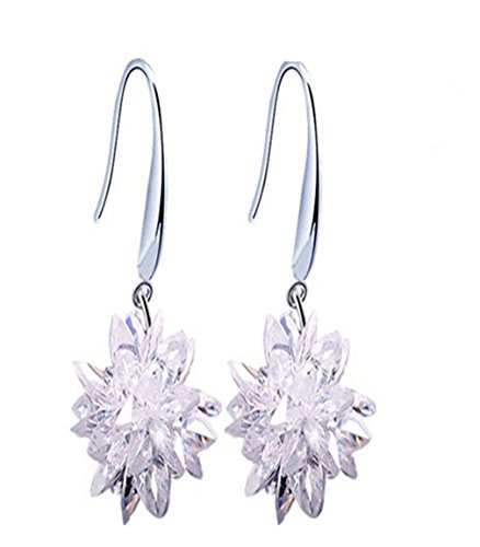 Women's Earrings Sterling Silver Cubic Zirconia Snowflake Drop Studs Earrings Hypoallergenic Earrings for Women Girlfriend von RVHAOODI