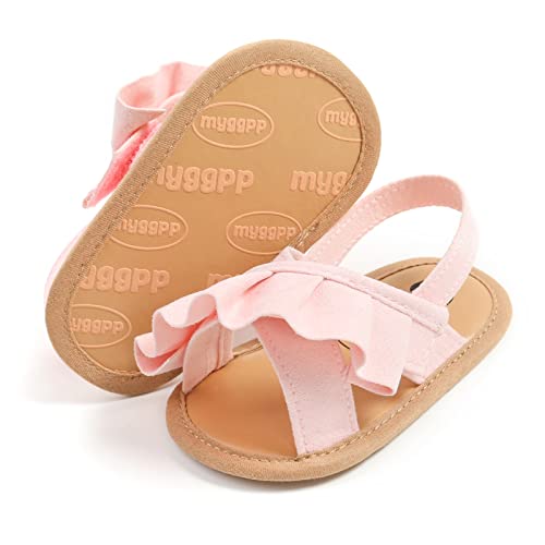 RVROVIC Baby Jungen Mädchen Sandalen Premium Weiche Anti-Rutsch Gummisohle Säugling Sommer Outdoor Schuhe Kleinkind Erste Walker,6-Rosa, 0-6 Monate von RVROVIC